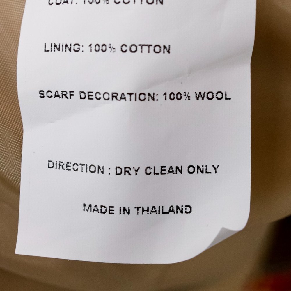 Dry Clean Only Reworked Scarf Panel Trench - Picture 10 of 10